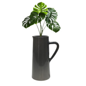 Jarra Florero Cerámica Artesanal Gris de 27 cm