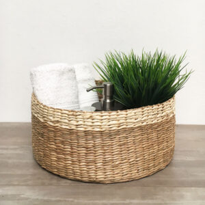 Cesta Redonda Grande Fibras Naturales 35cm