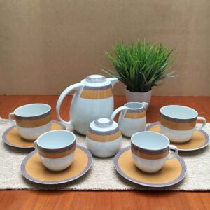 Porcelana. Juego de Desayuno para 2 personas - 7 piezas