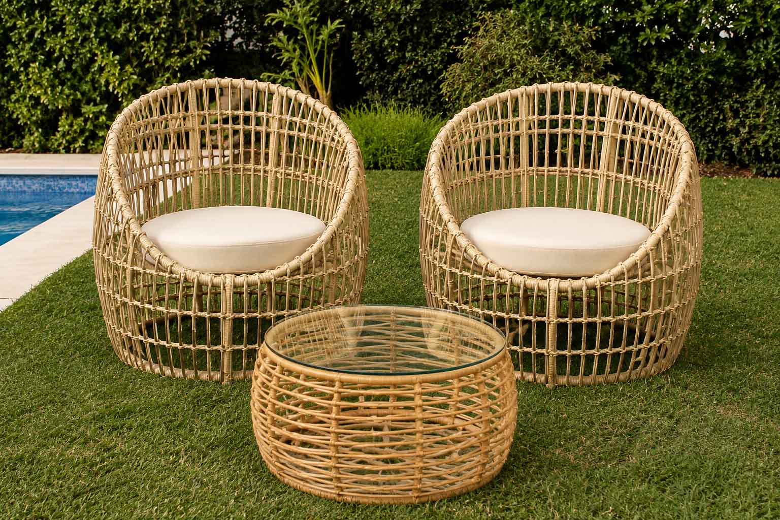 SILLONES SUN Sintético Exterior Interior Juego 3 Pzas. - Imagen 4