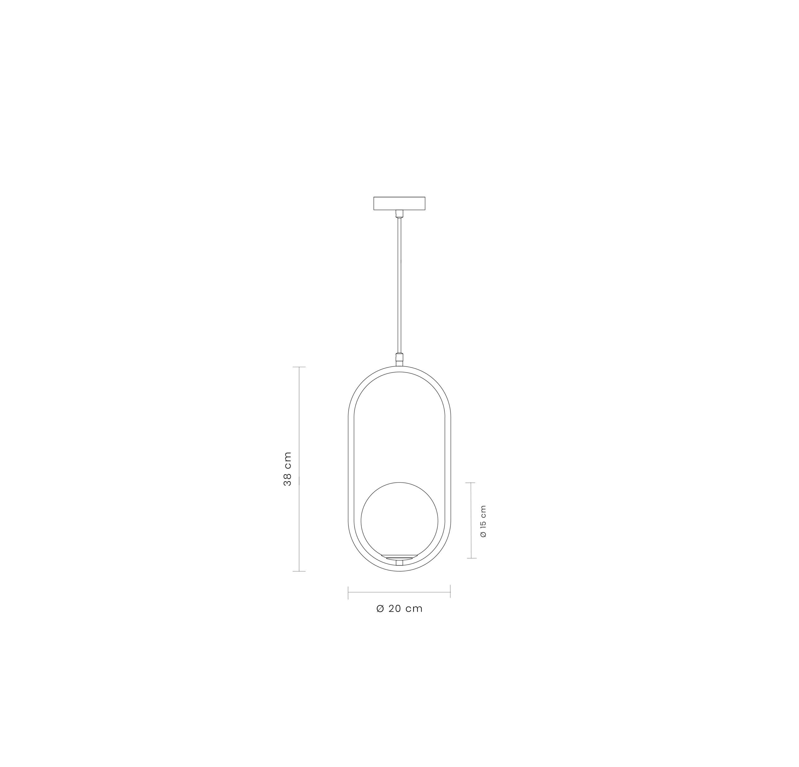 Lámpara Colgante VITRA OVAL NEGRO - Imagen 2