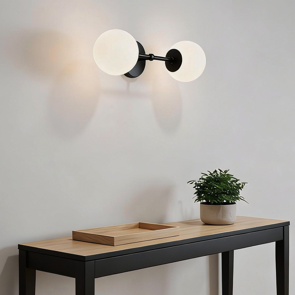 Lámpara Aplique de Pared VITRA DOBLE NEGRA