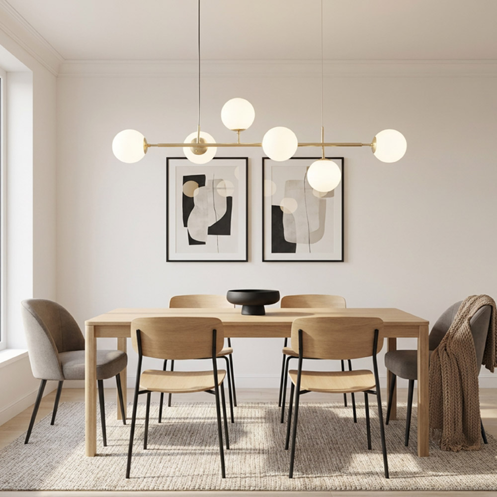 Lámpara Colgante VITRA LINEAL DORADA