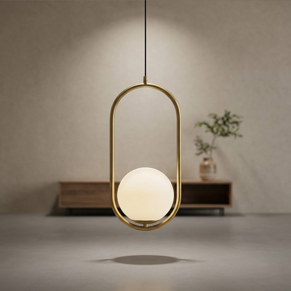 Lámpara Colgante VITRA OVAL DORADA