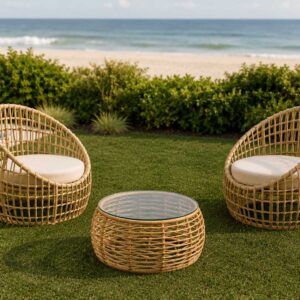 SILLONES SUN Sintético Exterior Interior Juego 3 Pzas.